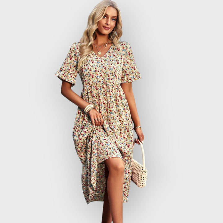 Amara | Floral Summer Midi Dress