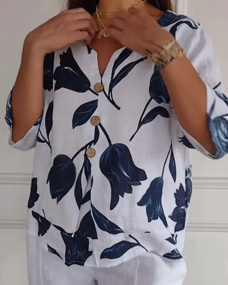 Eliana | Casual Flower Print Shirt