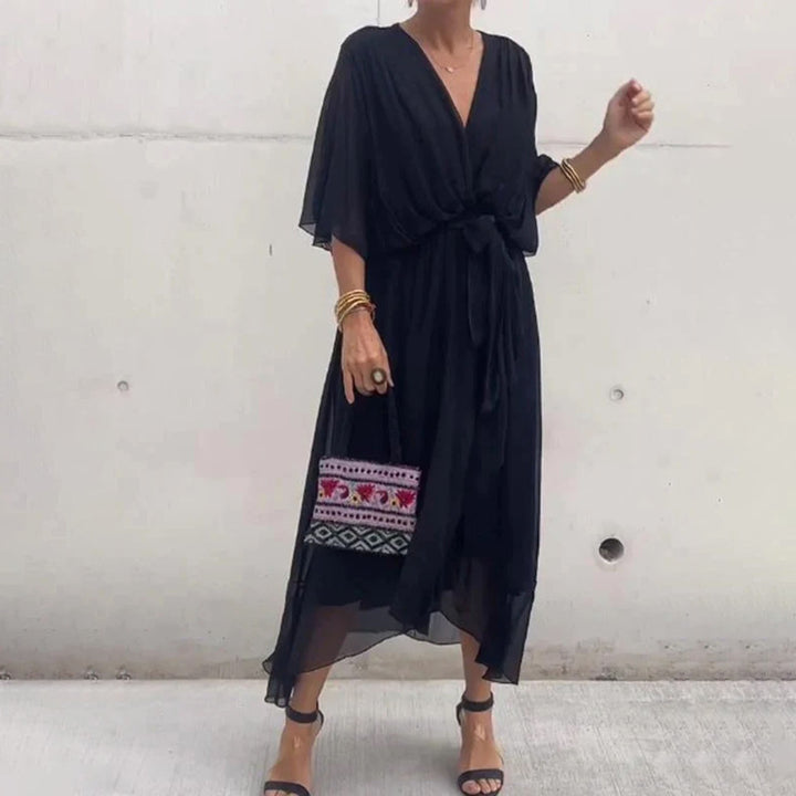 Shiloh - Elegant V-Neck Dress for a Sophisticated Style