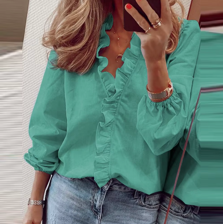 Maisie | Ruffled V-Neck Blouse