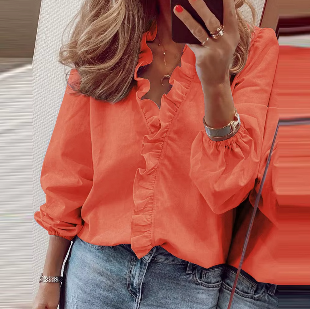 Maisie | Ruffled V-Neck Blouse