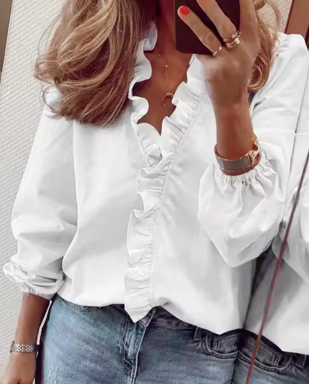 Maisie | Ruffled V-Neck Blouse