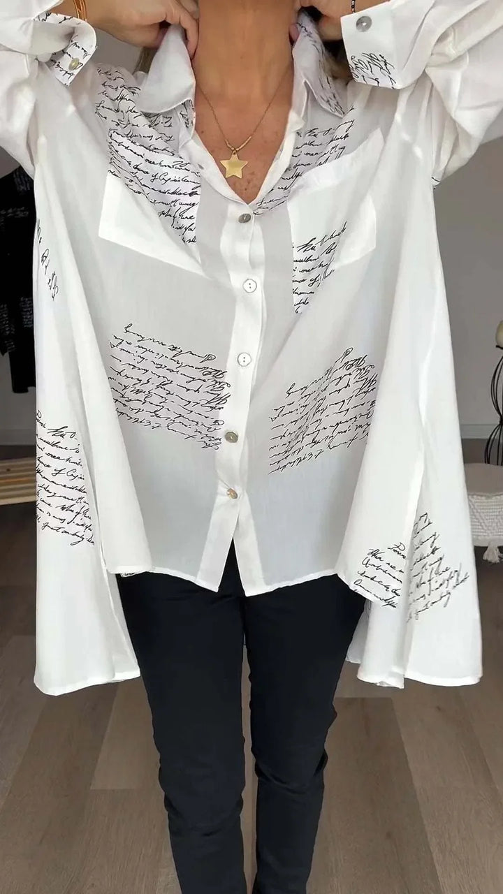 Cara | Handwriting Design Button Up Shirt