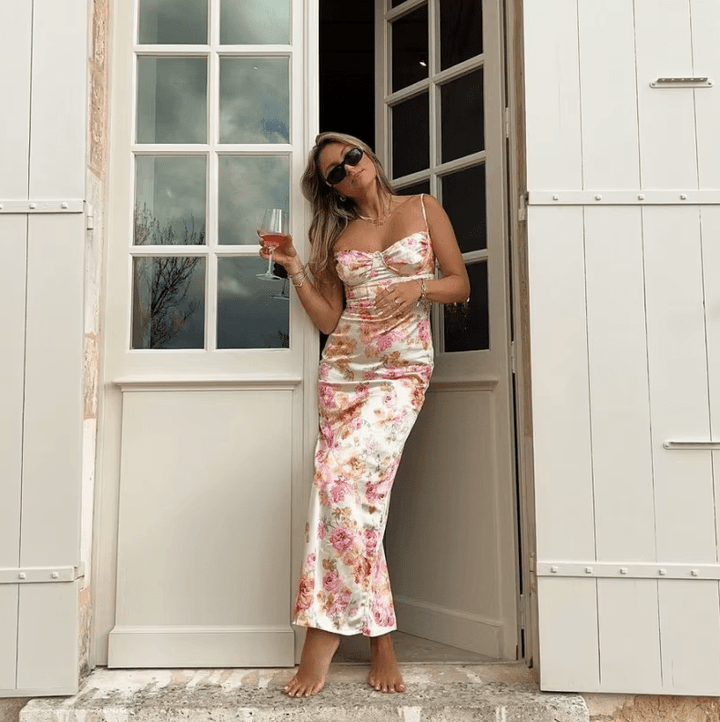 Beau | Summer Maxi Dress with Floral Pattern