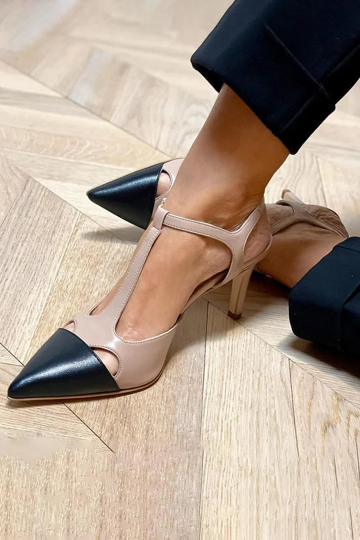 MIRELLA | Elegant Pointed Toe Two-Tone Décolleté for a Sophisticated Style