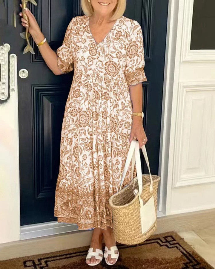 Evangeline - Elegant Midi Summer Dress for a Fresh and Sophisticated Look