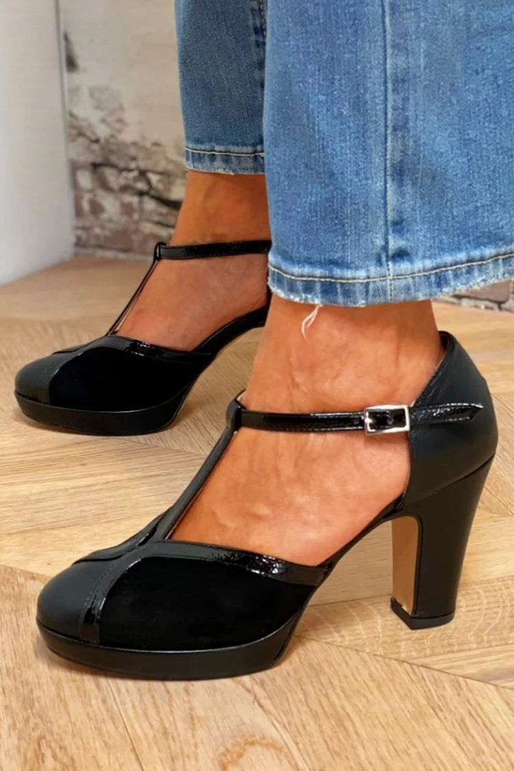 NICOLETTA | T-BAR PLATFORM HEEL