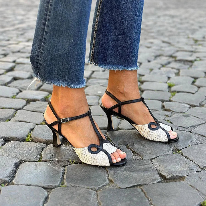 ISABELLA | MID HEEL RETRO STYLE SANDALS