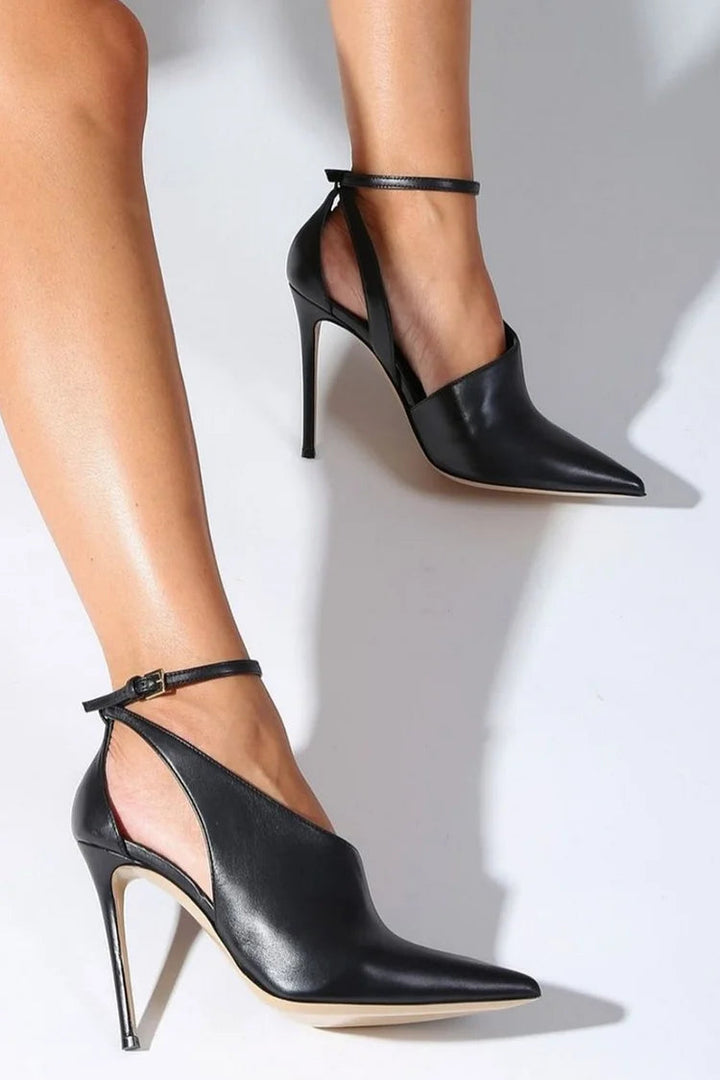 FLAVIA | POINTED TOE PUMP WITH ANKLE STRAP