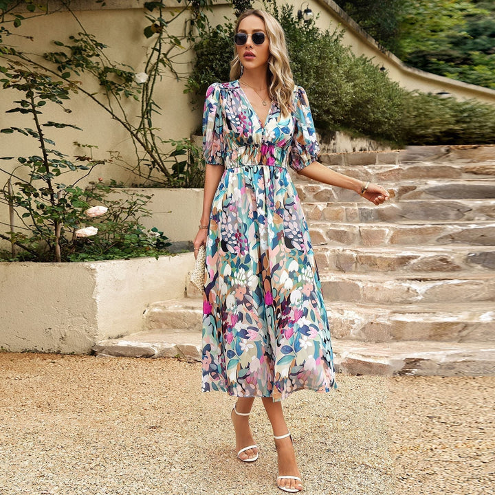 Cassie - Elegant embrace with V-neck dress
