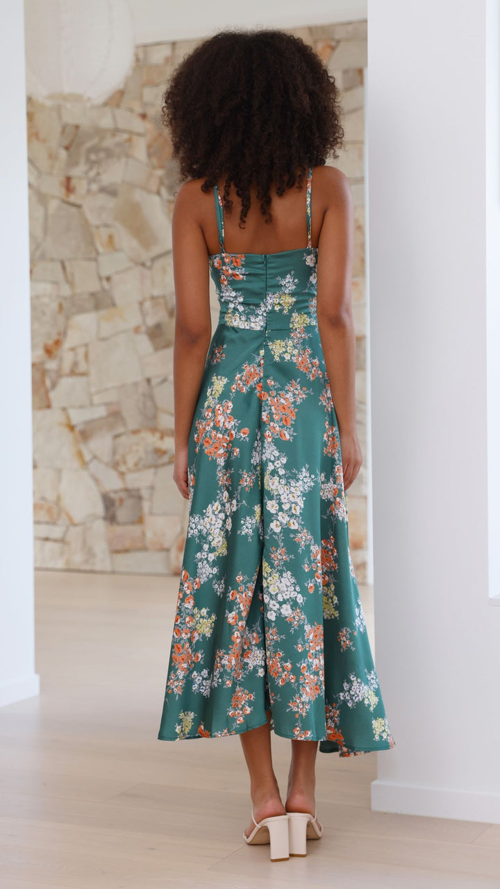 Flora | Romantic Midi Dress with Floral Print