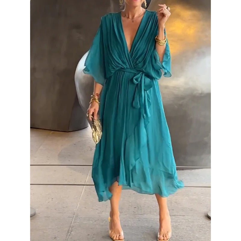 Shiloh - Elegant V-Neck Dress for a Sophisticated Style