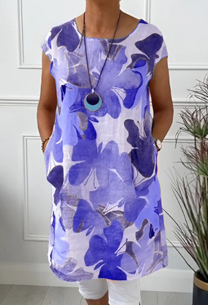 Maree - Elegant comfortable dress with butterfly print for a chic and casual style
