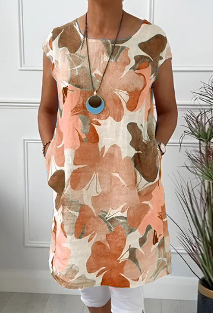 Maree - Elegant comfortable dress with butterfly print for a chic and casual style