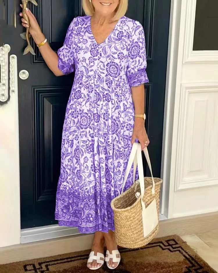 Evangeline - Elegant Midi Summer Dress for a Fresh and Sophisticated Look
