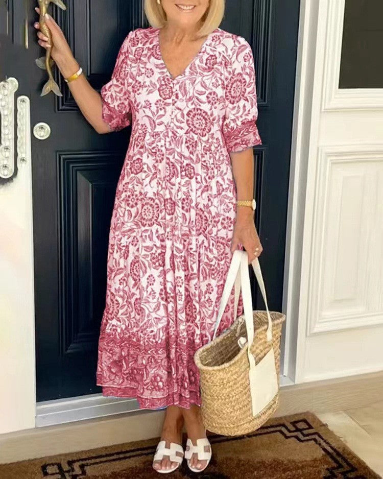 Evangeline - Elegant Midi Summer Dress for a Fresh and Sophisticated Look