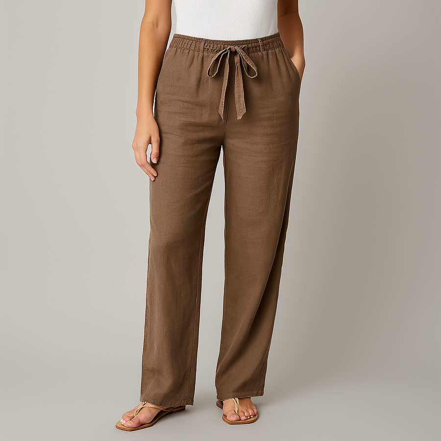 Jane - Elegant Tie Waist Linen Pants