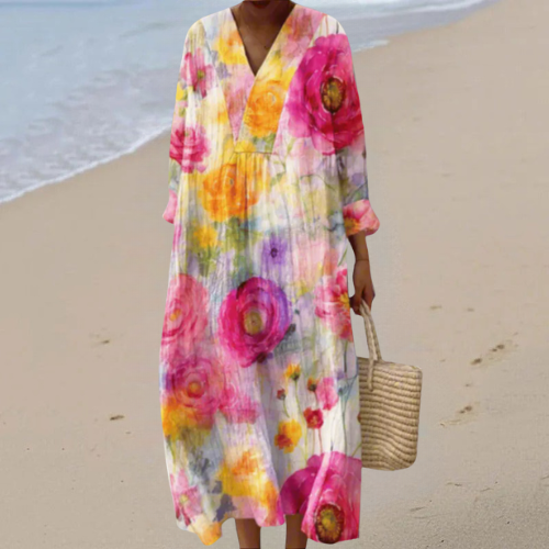 Lina – Watercolor Floral Dress