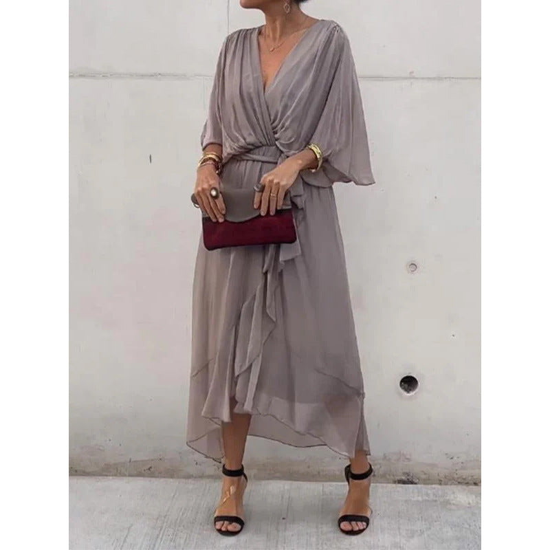 Shiloh - Elegant V-Neck Dress for a Sophisticated Style