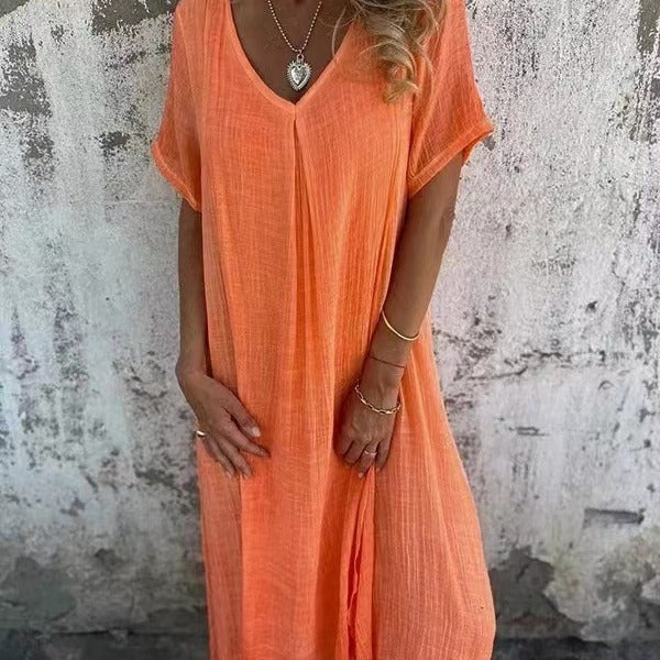 Karen - Elegant V-Neck Midi Dress