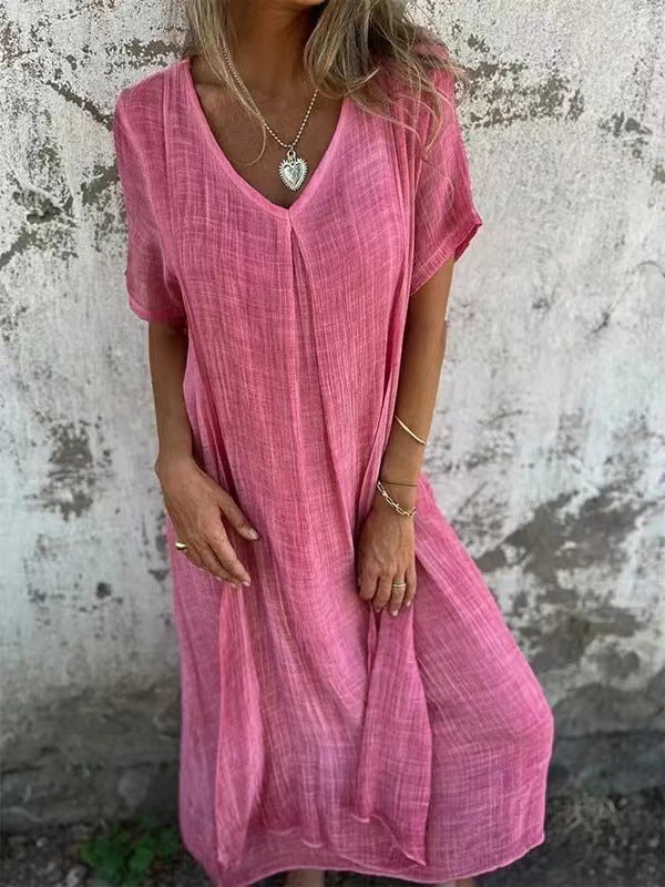 Karen - Elegant V-Neck Midi Dress
