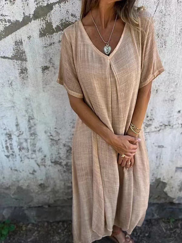 Karen - Elegant V-Neck Midi Dress