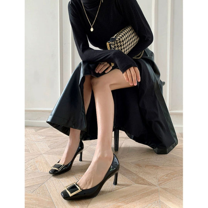 Teona™ | Elegant sandals with square toe and medium heel for a refined style