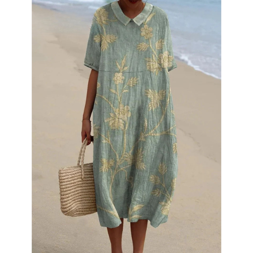 Anaëlle - Floral Dress with Peter Pan Collar