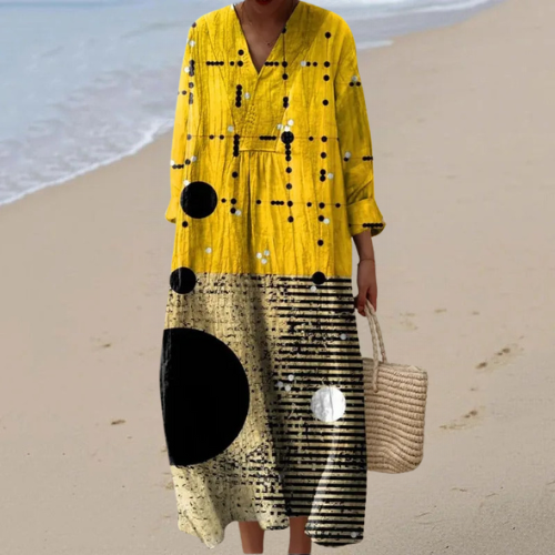 Cilia - Fluid Dress with Pastel Stripes