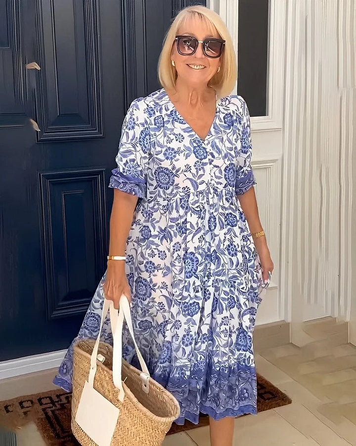 Evangeline - Elegant Midi Summer Dress for a Fresh and Sophisticated Look