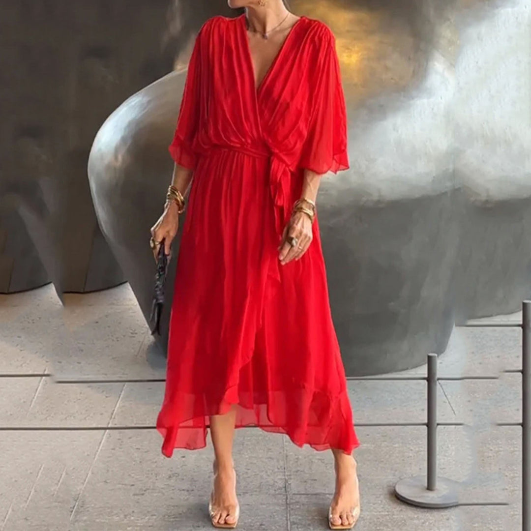 Shiloh - Elegant V-Neck Dress for a Sophisticated Style