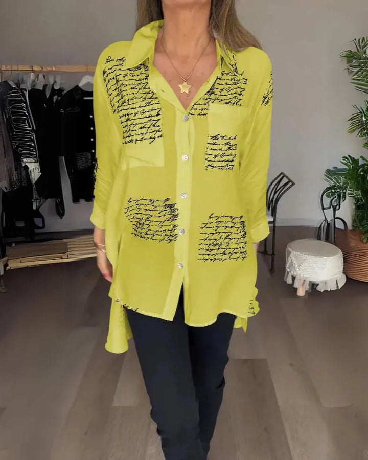 Cara | Handwriting Design Button Up Shirt