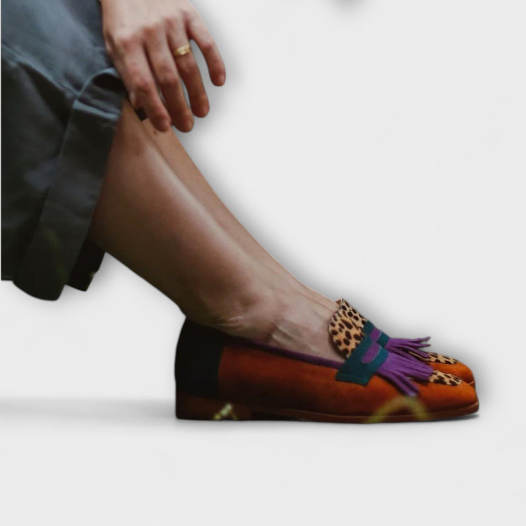 Fallon – Elegant Brown Loafers with Enchanting Leopard Print