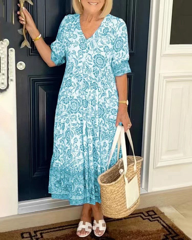 Evangeline - Elegant Midi Summer Dress for a Fresh and Sophisticated Look