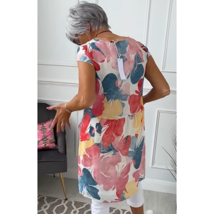 Maree - Elegant comfortable dress with butterfly print for a chic and casual style