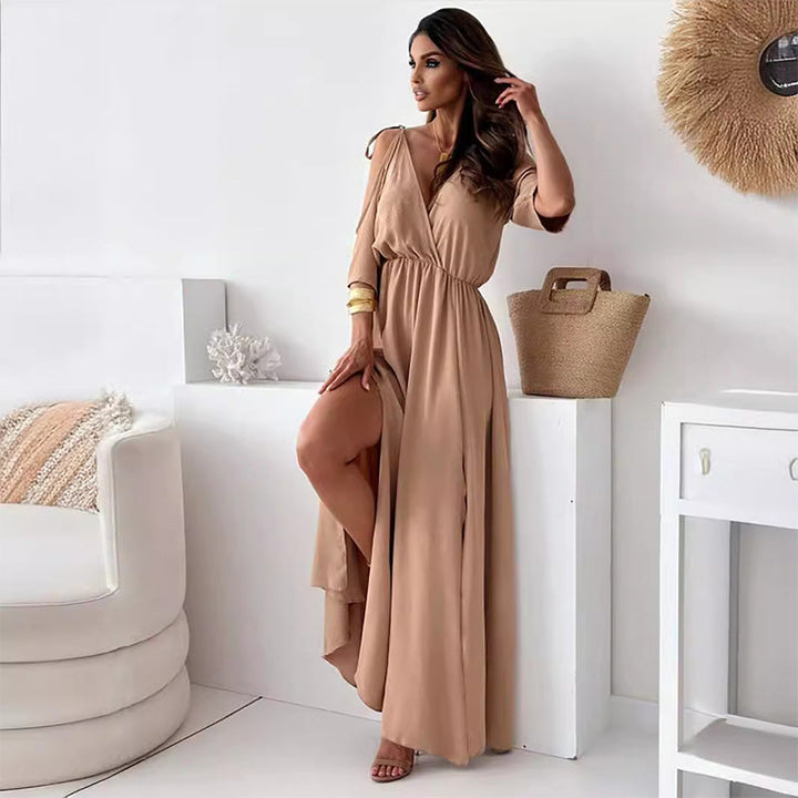 Billie - Trendy Slit Skirt V-Neck Maxi Dress